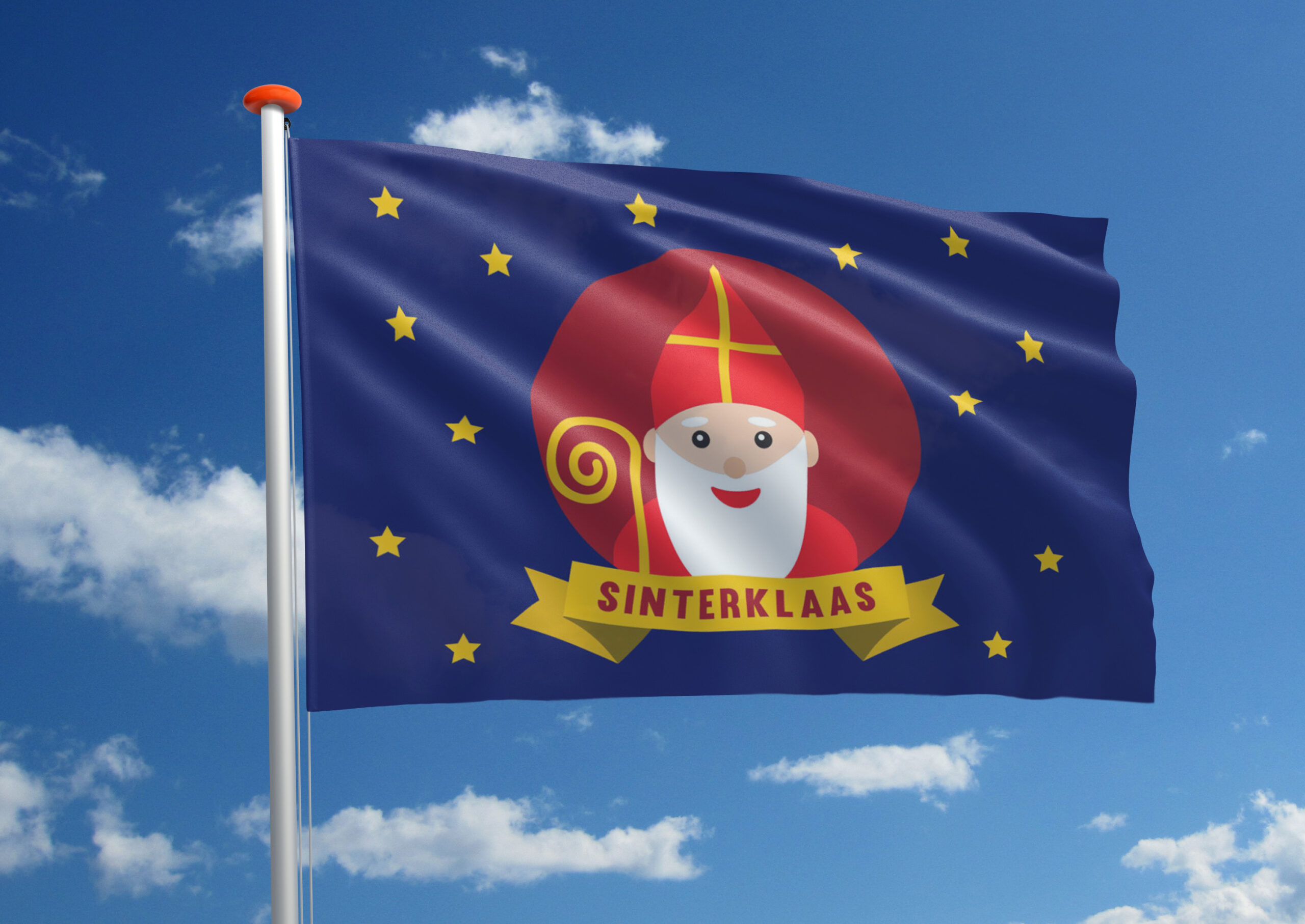 met de klok mee boerderij toonhoogte Sinterklaas vlag | Bestel bij MastenenVlaggen.nl