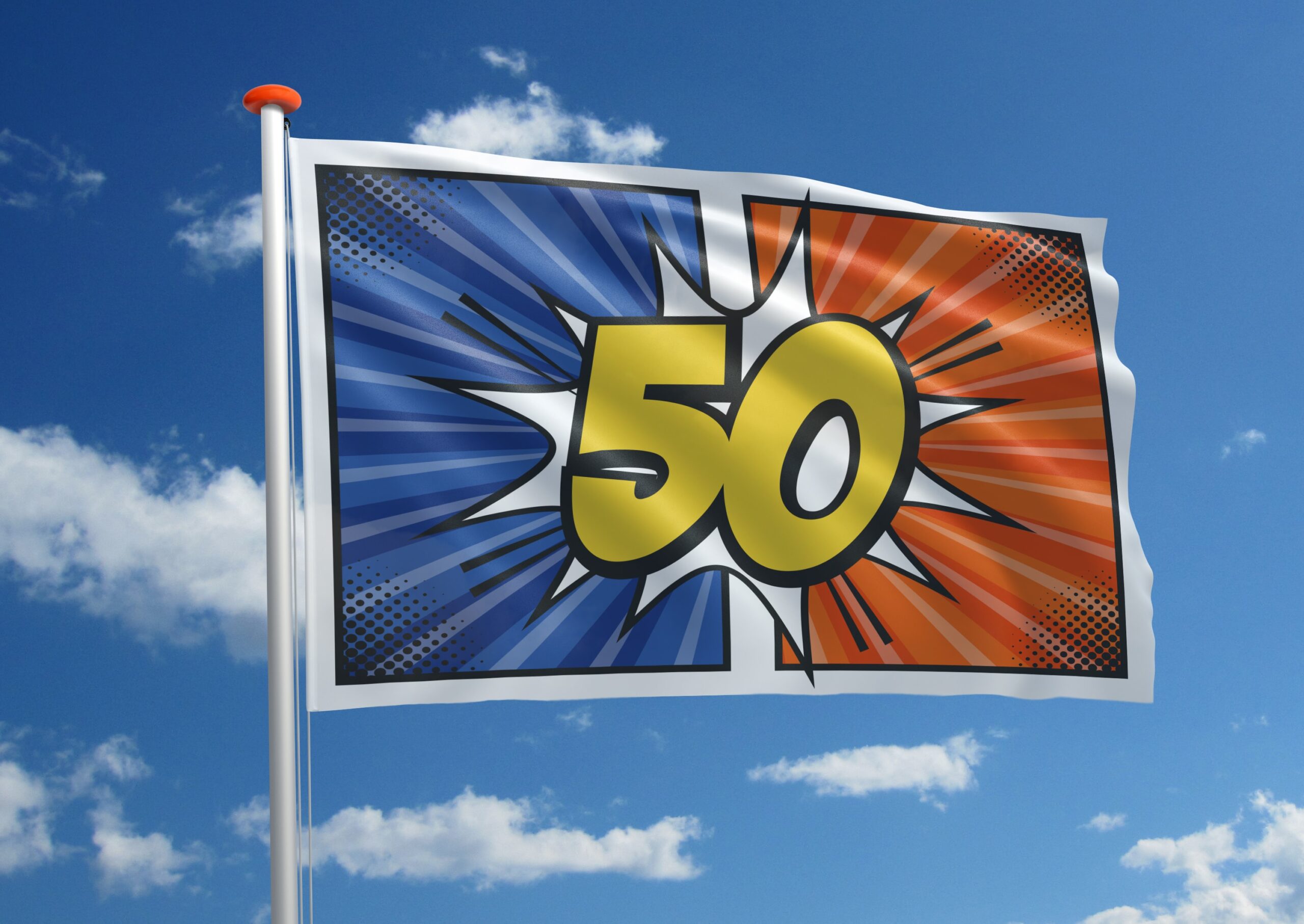Verzorgen journalist Lao 50 jaar geworden? Vier uw verjaardag met een verjaardagsvlag!