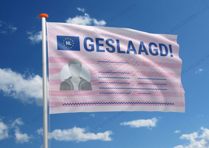 Rijbewijsvlag 'Geslaagd!' Man