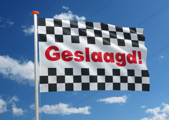 Rijbewijsvlag 'Geslaagd!'