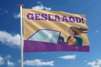 Rijbewijsvlag 'Geslaagd!' Vrouw