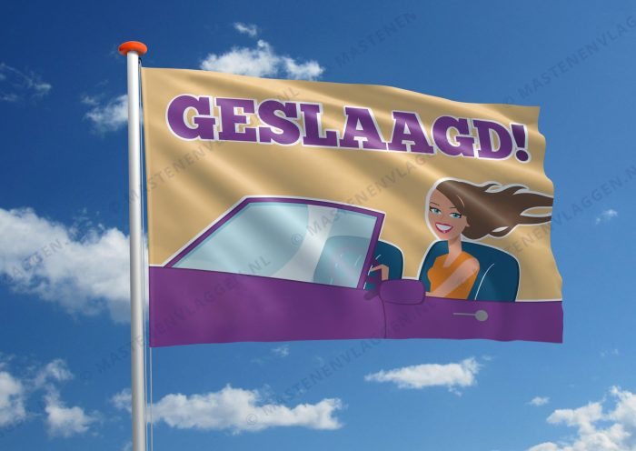 Rijbewijsvlag 'Geslaagd!' Vrouw