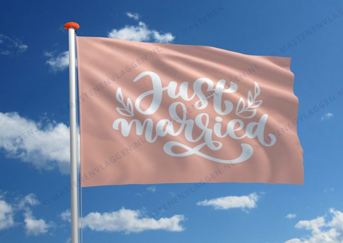 Huwelijksvlag 'Just married' 3