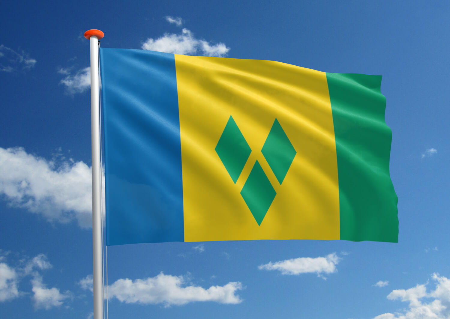 Dankzegging diamant Harmonie Vlag Saint Vincent en de Grenadines | Bij MastenenVlaggen.nl