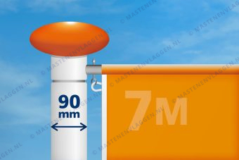 Kantelbare aluminium baniermast | 7m | 90 mm
