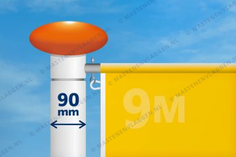 Kantelbare aluminium baniermast | 9m | 90 mm