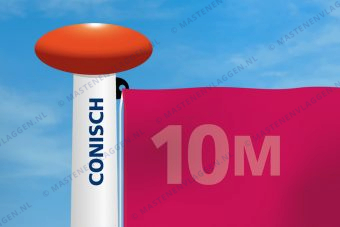 Aluminium vlaggenmast | 10m | conisch