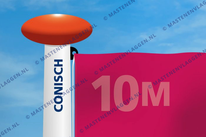 Aluminium vlaggenmast | 10m | conisch