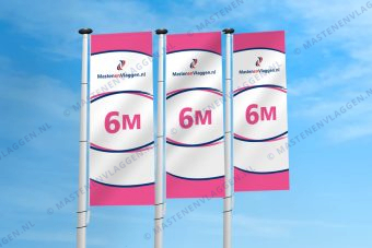 Kantelbare polyester baniermast | 6m