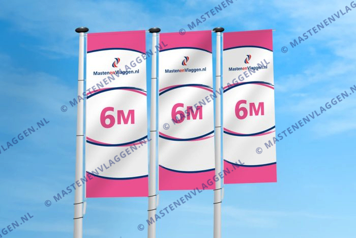 Kantelbare polyester baniermast | 6m