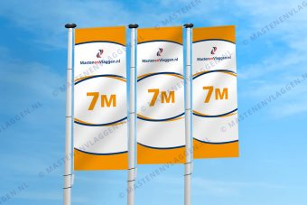 Kantelbare polyester baniermast | 7m