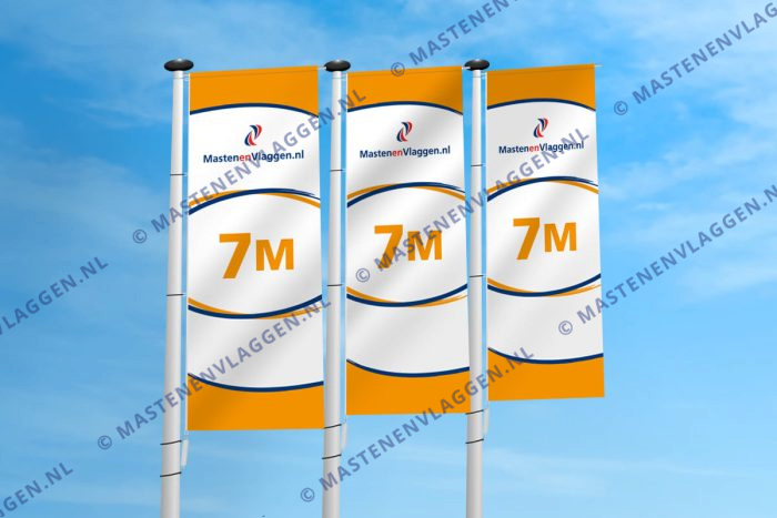 Kantelbare polyester baniermast | 7m