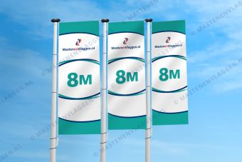 Kantelbare polyester baniermast | 8m