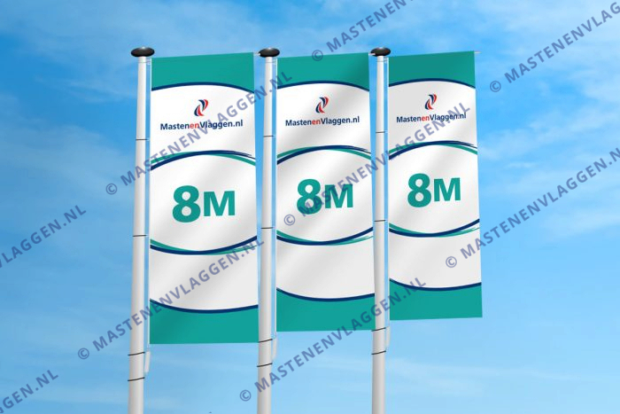 Kantelbare polyester baniermast | 8m