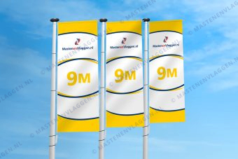 Kantelbare polyester baniermast | 9m