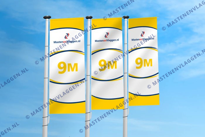 Kantelbare polyester baniermast | 9m