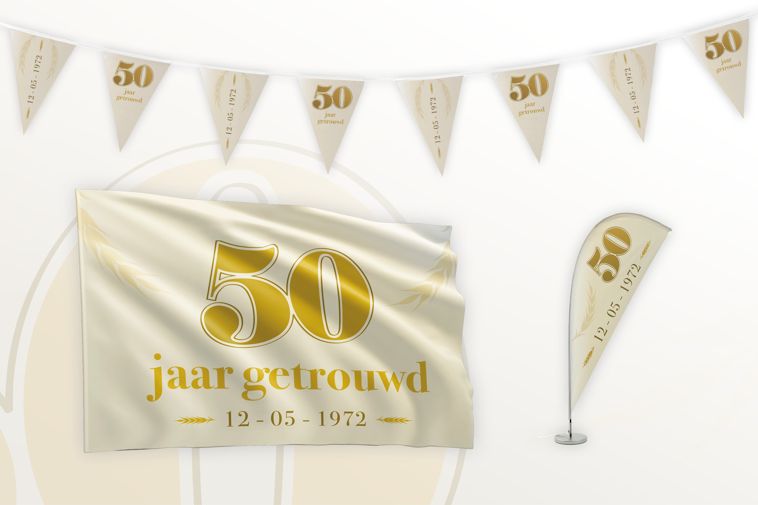 Wapenstilstand een Avondeten Partypakket: '50 jaar getrouwd' - bij de specialist Masten en Vlaggen