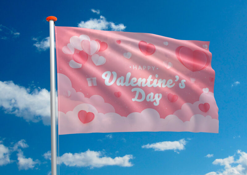 Valentijnsvlag Happy Valentine's Day