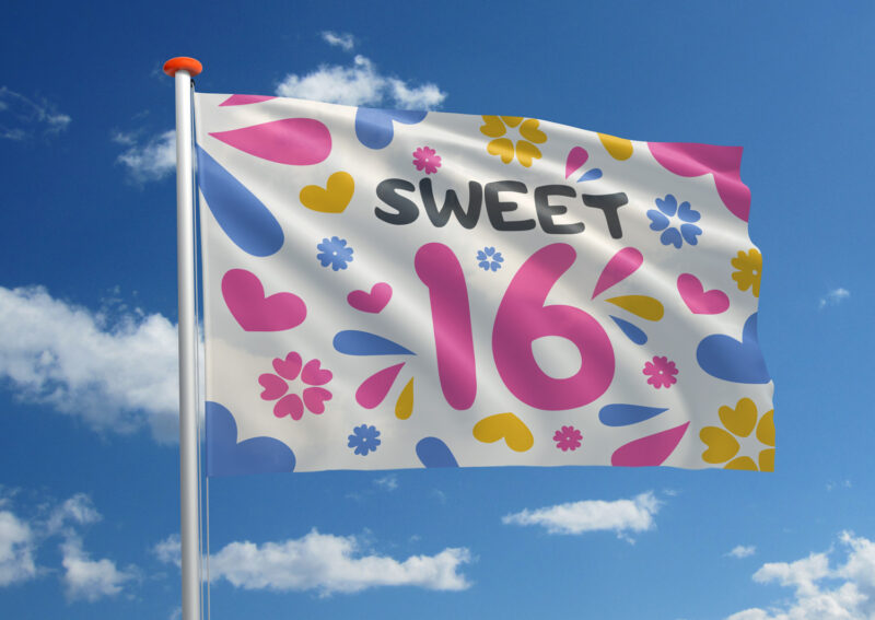 Verjaardagsvlag Sweet 16