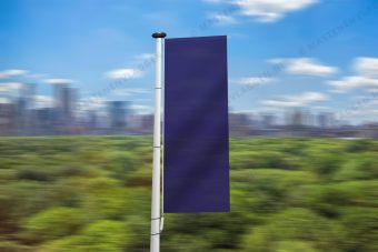Donkerblauwe banier