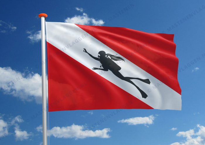 Vrouw duiker vlag