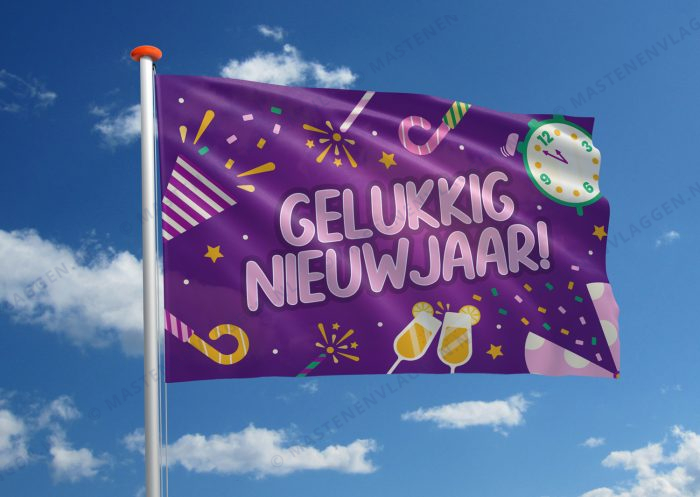 Vlag Gelukkig Nieuwjaar