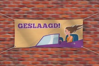 Rijbewijsspandoek Geslaagd!