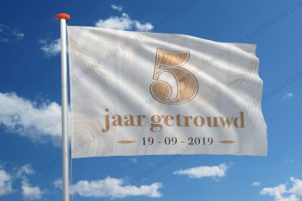 Vlag huwelijk jubileum 5 jaar