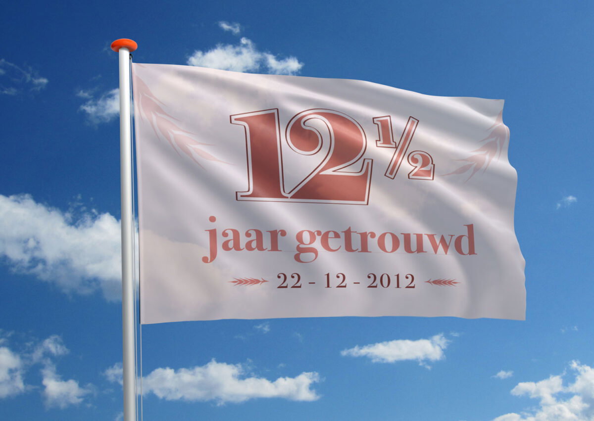 12,5 jaar getrouwd? Vier uw koperen huwelijk met 'n huwelijksvlag!