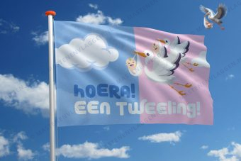 Geboortevlag: Hoera! Een tweeling! (jongen & meisje)