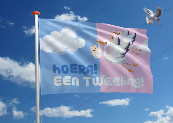 Geboortevlag: Hoera! Een tweeling! (jongen & meisje)