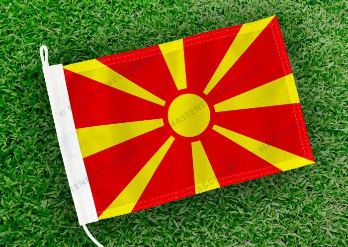 Caravan vlaggetje Noord-Macedonië Bootvlag